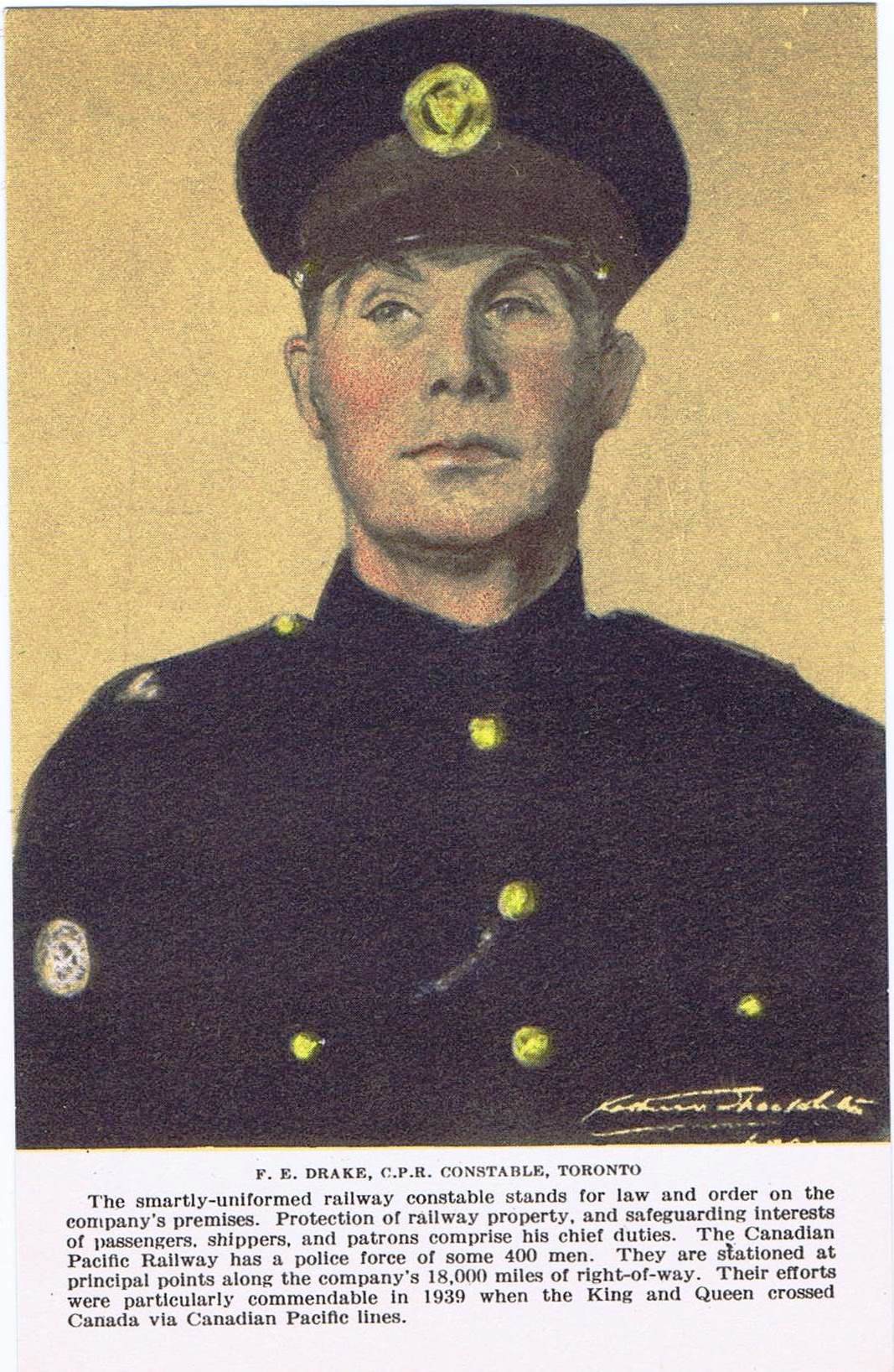 1L - F.E. Drake, CPR constable, Toronto