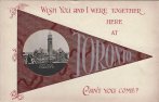 Toronto greetings postcard, banner with inset RPPC